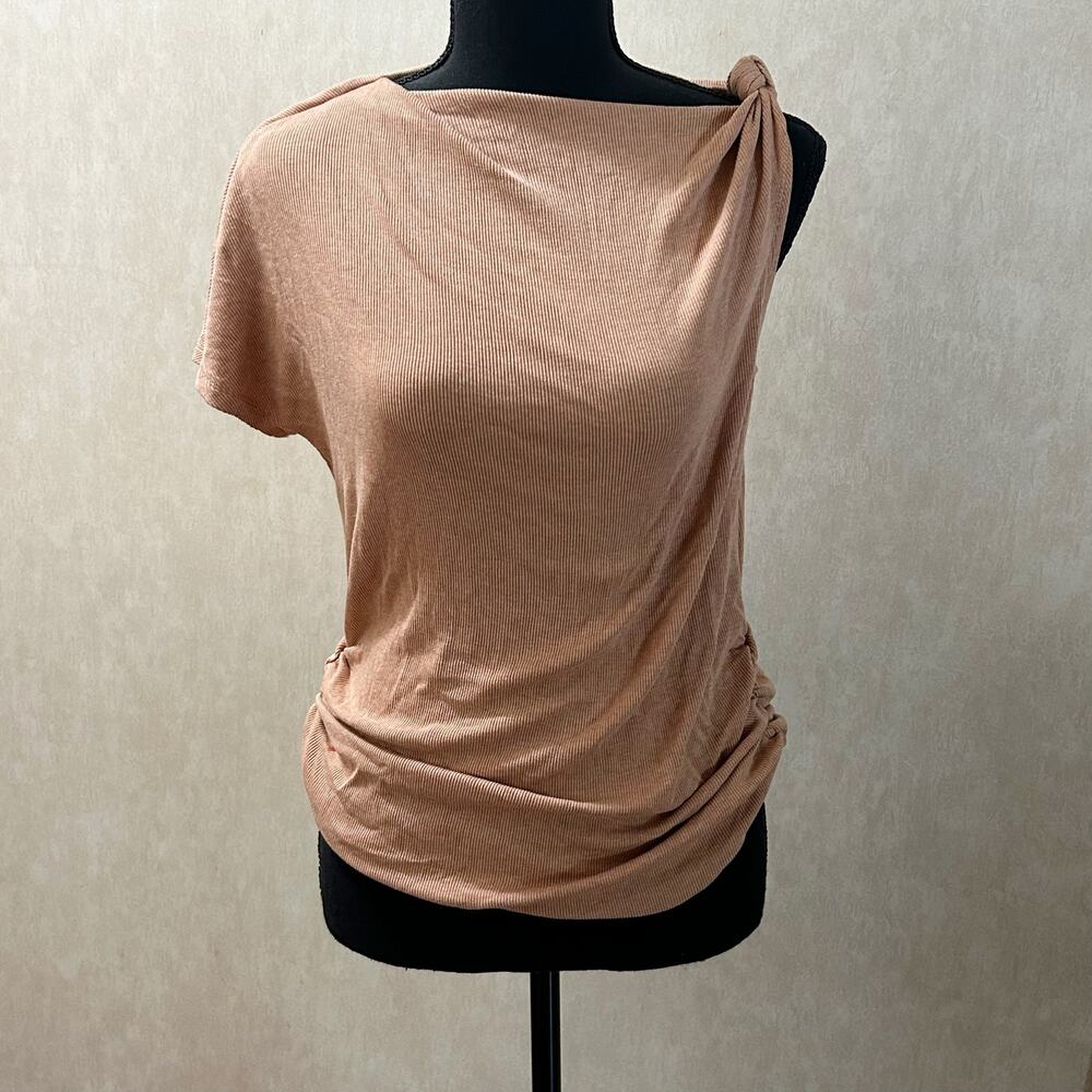neutral/tan aysmmetrical top